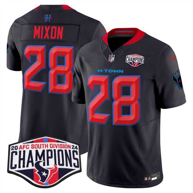 Mens Houston Texans #28 Joe Mixon Navy 2nd Alternate F.U.S.E. 2024 AFC South Division Champions Vapor Limited Stitched Jersey->houston texans->NFL Jersey